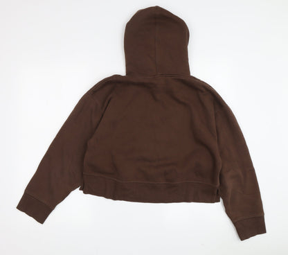 Zara Women’s Brown Cotton Pullover Hoodie - Small