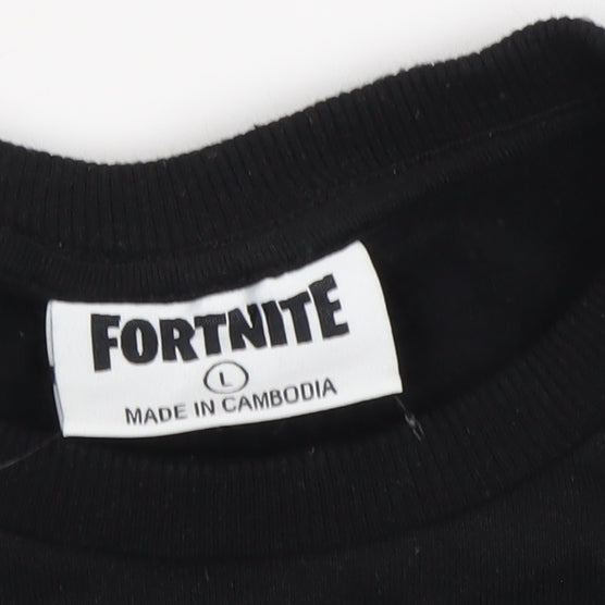 Fortnite Boys Black Large Graphic Sweatshirt Pullover