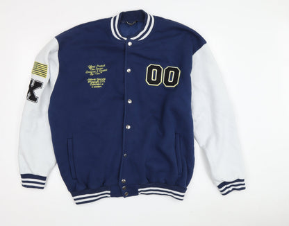 Mens UK Size M boohooMAN Blue Varsity Jacket