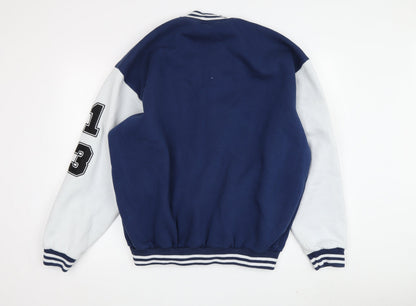 Mens UK Size M boohooMAN Blue Varsity Jacket