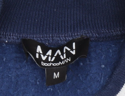 Mens UK Size M boohooMAN Blue Varsity Jacket