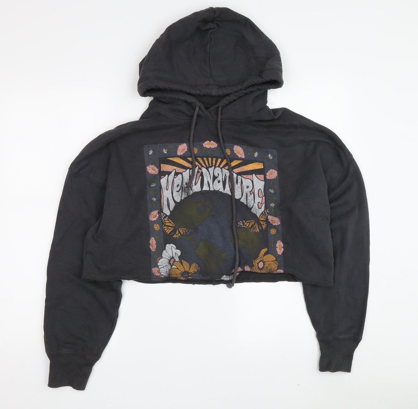 Hollister Women's Black Graphic Pullover Hoodie S