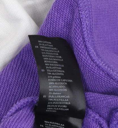 Unisex Adults UK Size M Monki Purple Pullover Hoodie