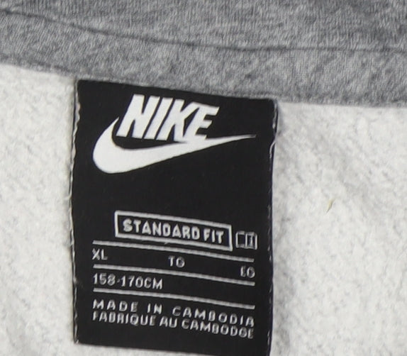 Nike Boys Grey Hoodie XL Pullover, Jersey, Logo Accented
