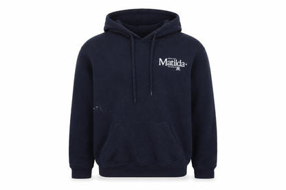 Front view of Uneek Black Hoodie, unisex, size S, pullover style