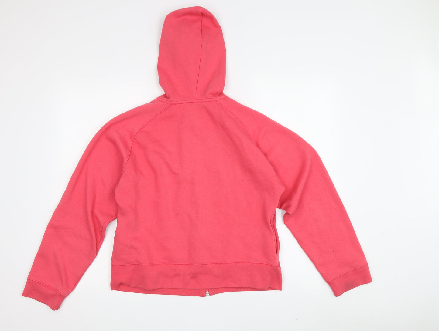 Reebok Women's Pink Full Zip Hoodie, Size 12, Logo Accent