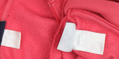 Reebok Women's Pink Full Zip Hoodie, Size 12, Logo Accent