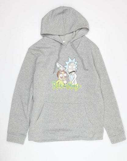 Men's Grey Rick and Morty XL Pullover Hoodie