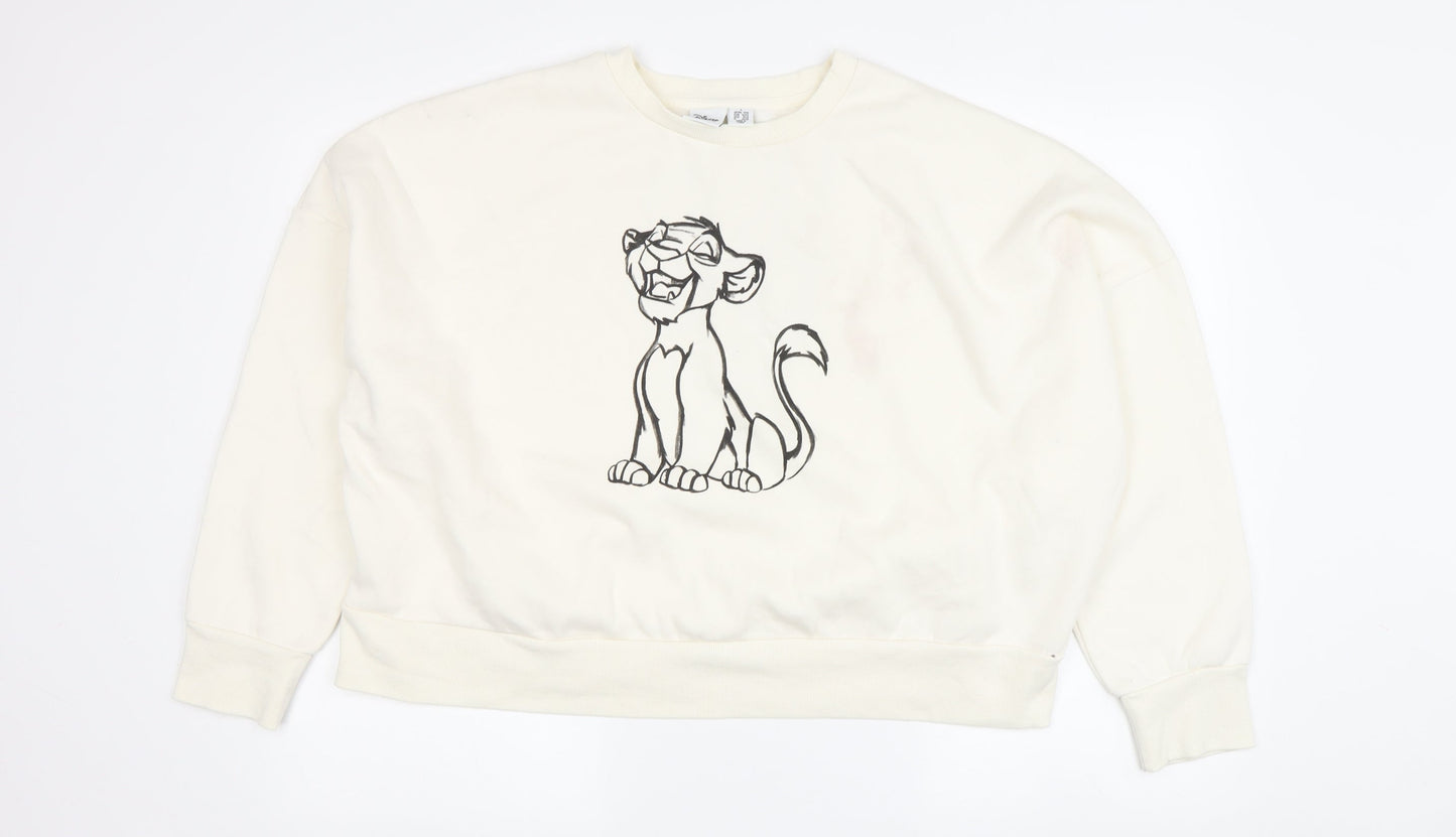 Womens UK Size L Disney Ivory Pullover Sweatshirt