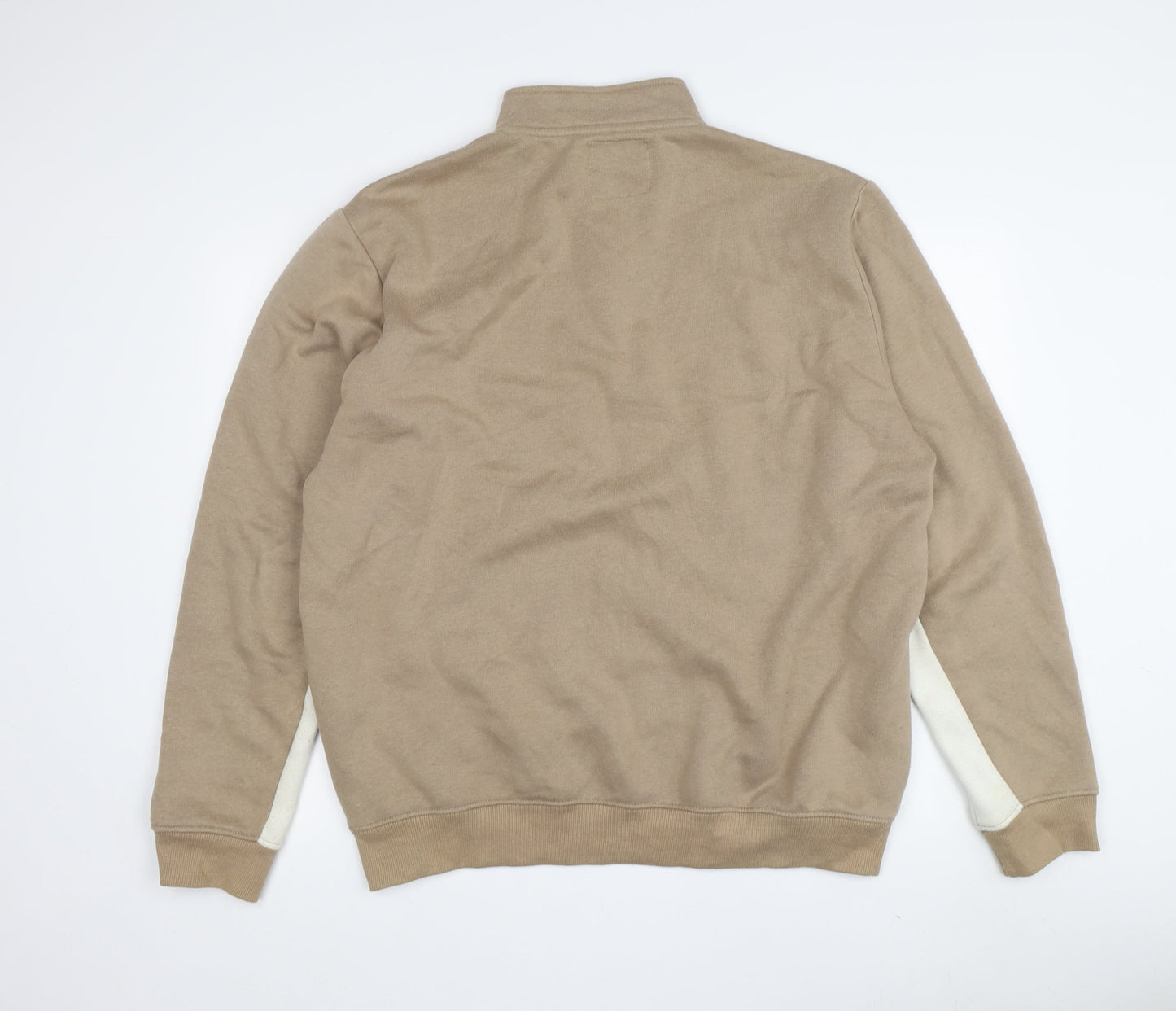 Mens UK Size 2XL boohooMAN Beige 1/4 Zip Sweatshirt