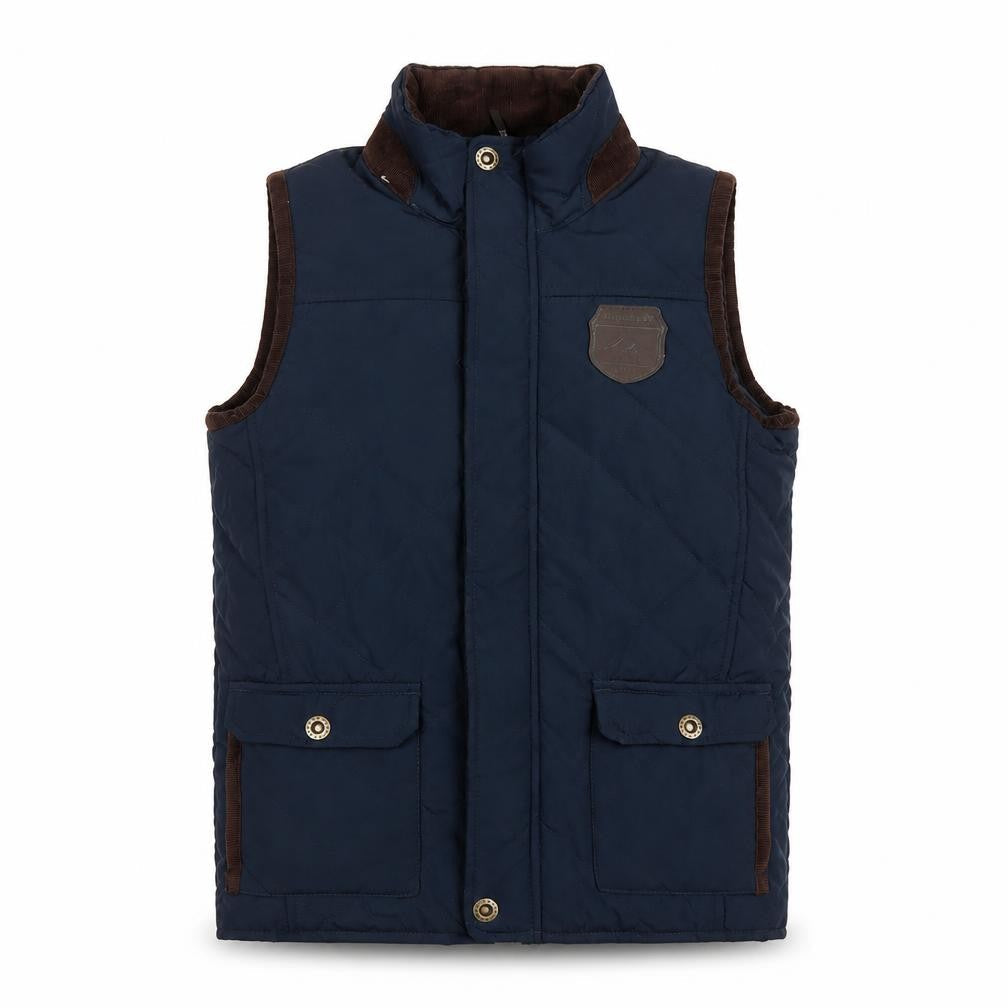Front view of Regatta boys’ blue quilted bodywarmer, 11-12 years