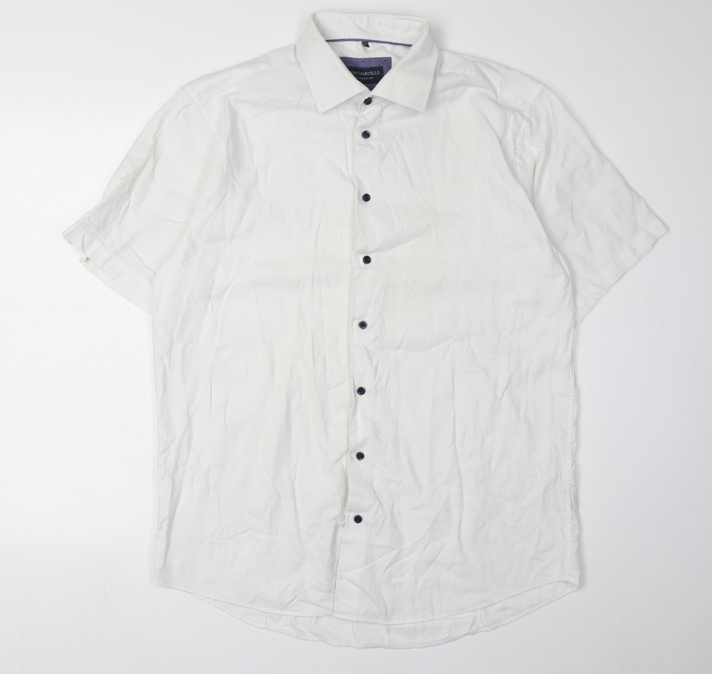 Gino Marcello Men's White XL Button-Up Casual Shirt