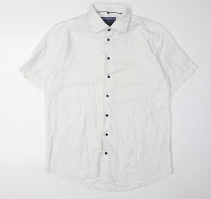 Gino Marcello Men's White XL Button-Up Casual Shirt