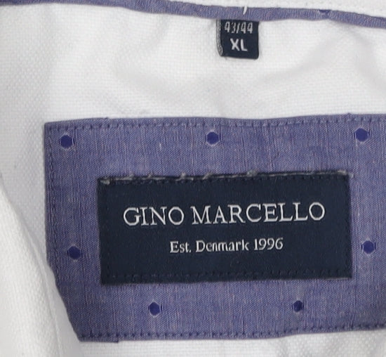 Gino Marcello Men's White XL Button-Up Casual Shirt