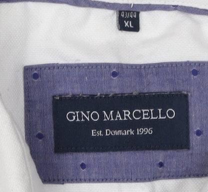 Gino Marcello Men's White XL Button-Up Casual Shirt