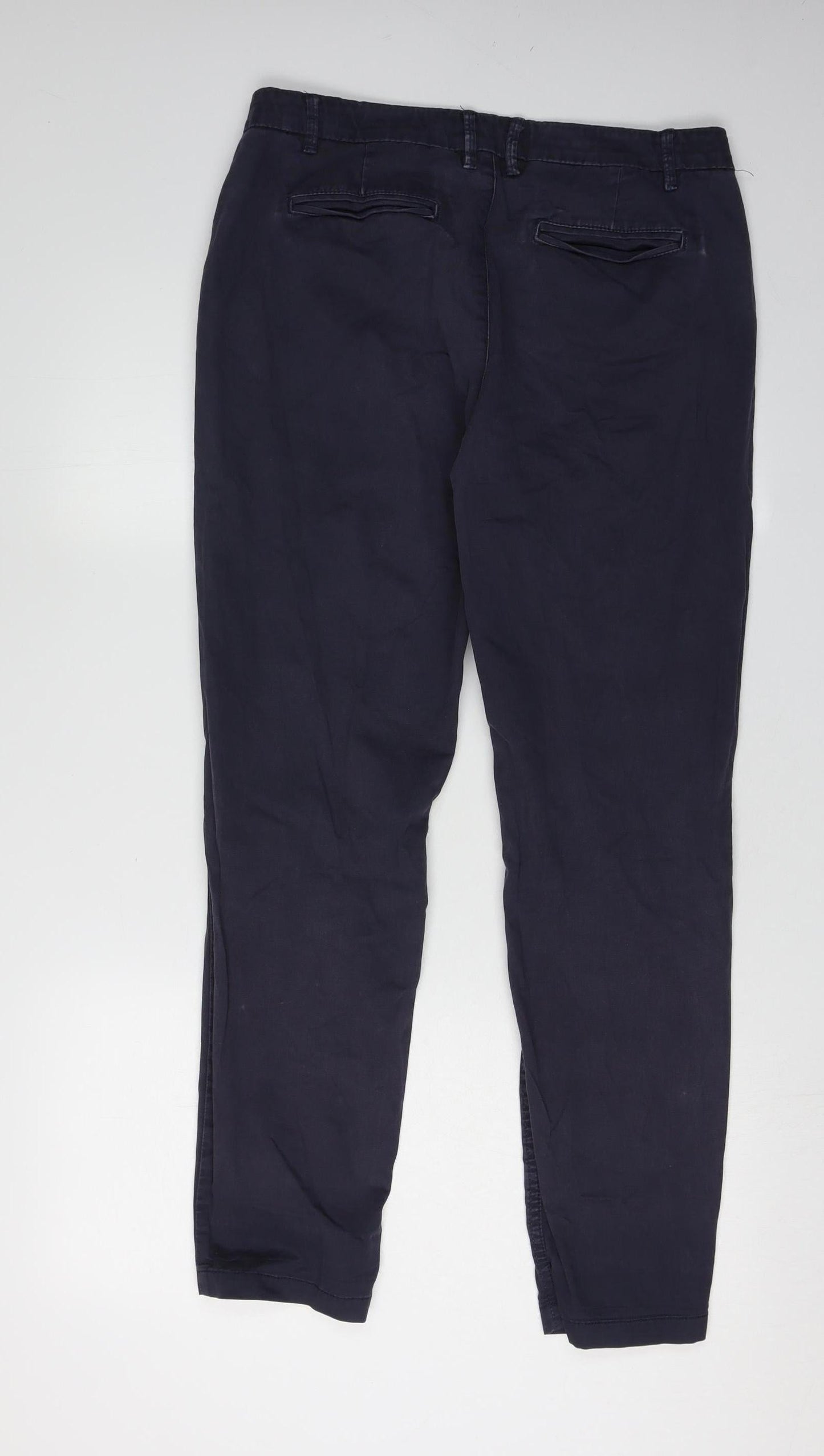Womens UK Size 10 Fat Face Regular Fit Chino Blue Trousers