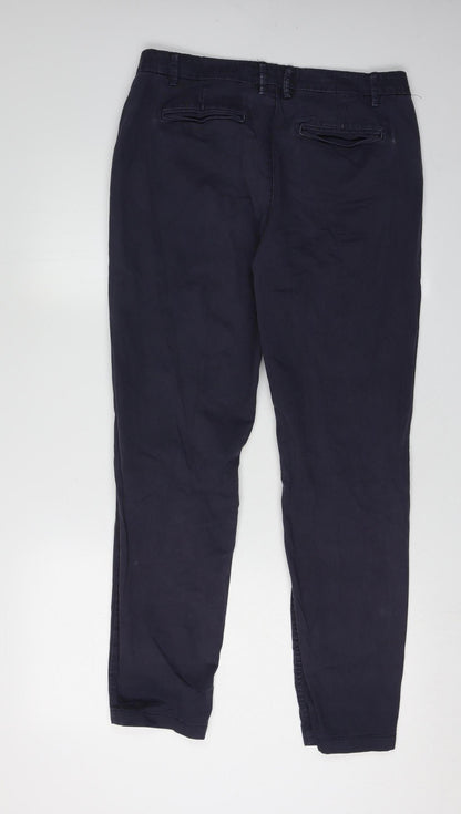 Womens UK Size 10 Fat Face Regular Fit Chino Blue Trousers