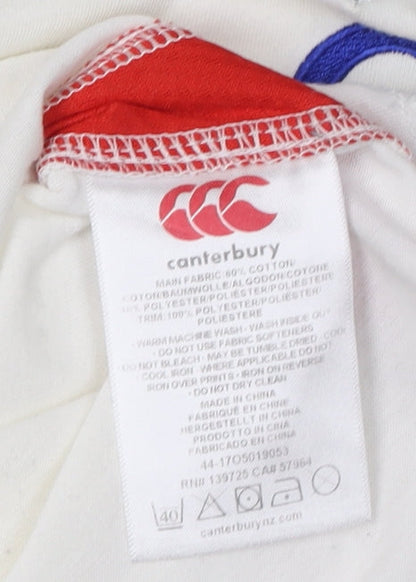 Canterbury Men's White Rugby T-Shirt, Size L