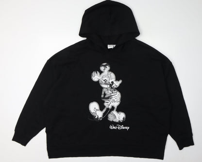 Unisex Adults UK Size 2XL Disney Black Pullover Hoodie