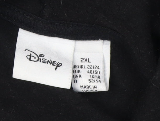 Unisex Adults UK Size 2XL Disney Black Pullover Hoodie