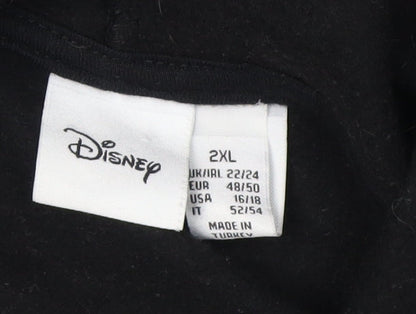 Unisex Adults UK Size 2XL Disney Black Pullover Hoodie