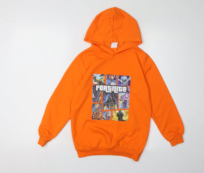 Fortnite Boys Orange Pullover Hoodie, Size 12 Years