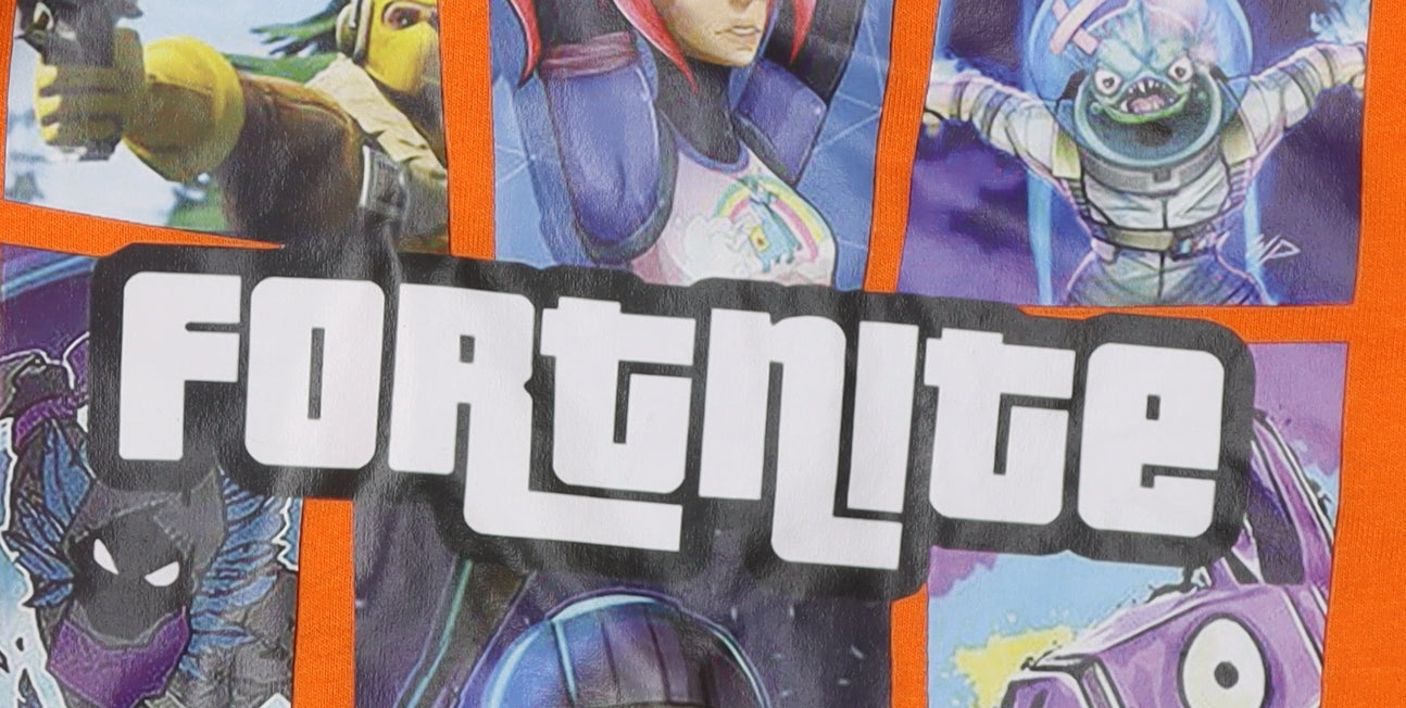 Fortnite Boys Orange Pullover Hoodie, Size 12 Years