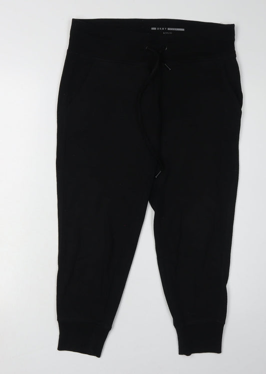 DKNY Women's Black Jogger Trousers S Logo Casual