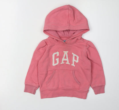 GAP Girls Pink Pullover Hoodie 2 Years - Casual Comfy Everyday Wear