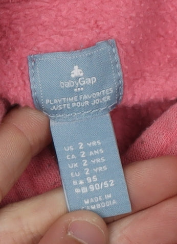 GAP Girls Pink Pullover Hoodie 2 Years - Casual Comfy Everyday Wear