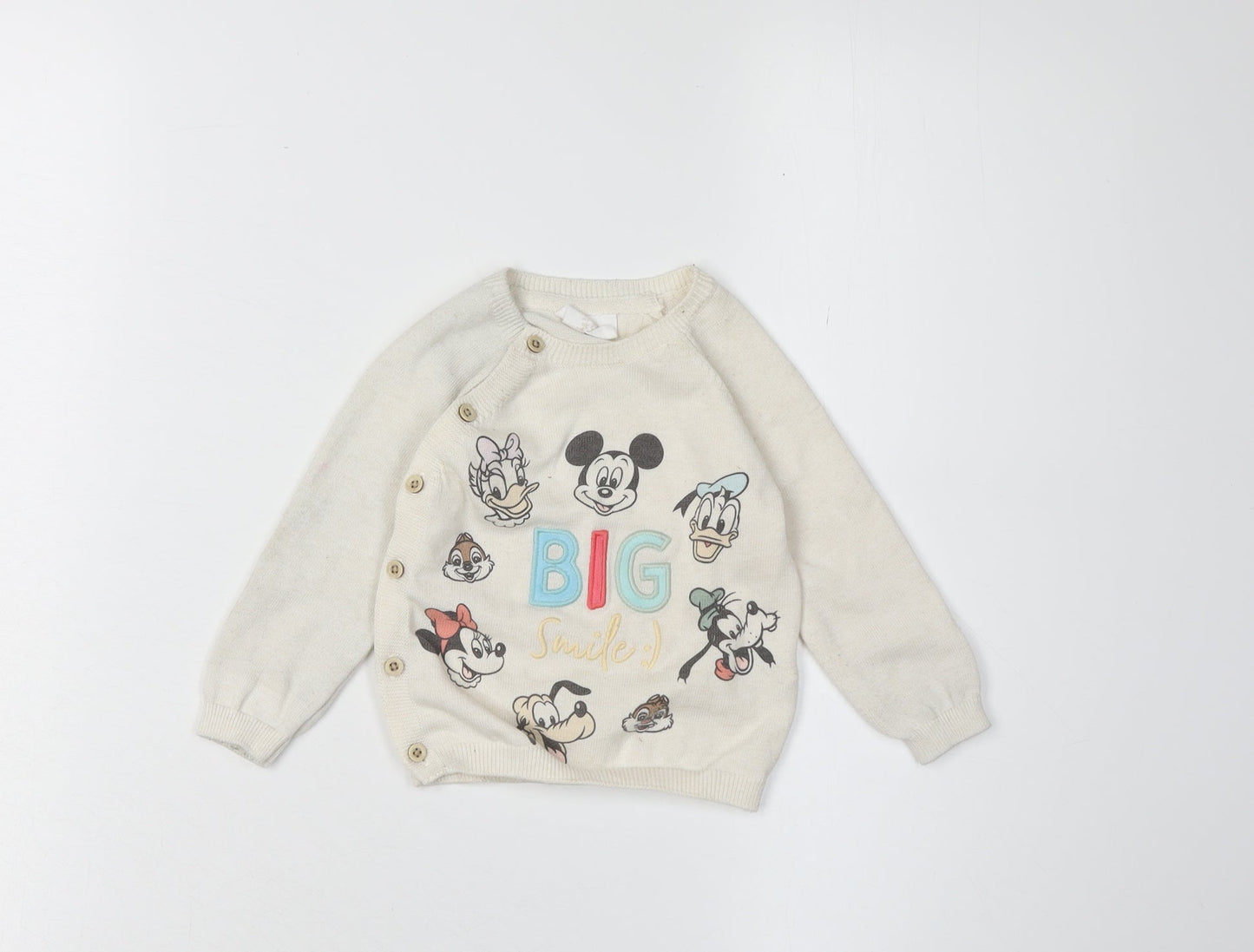 Disney Baby Unisex Beige Pullover Jumper 6-9 Months