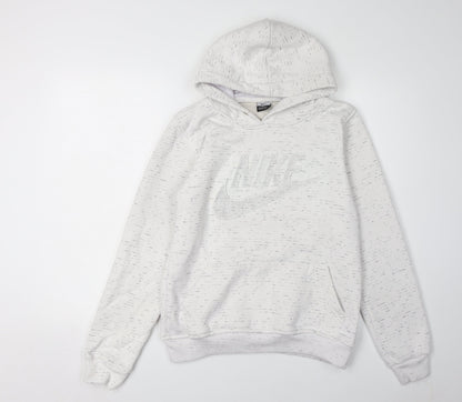 Nike Unisex White XL Pullover Hoodie with Logo