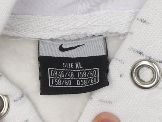 Nike Unisex White XL Pullover Hoodie with Logo