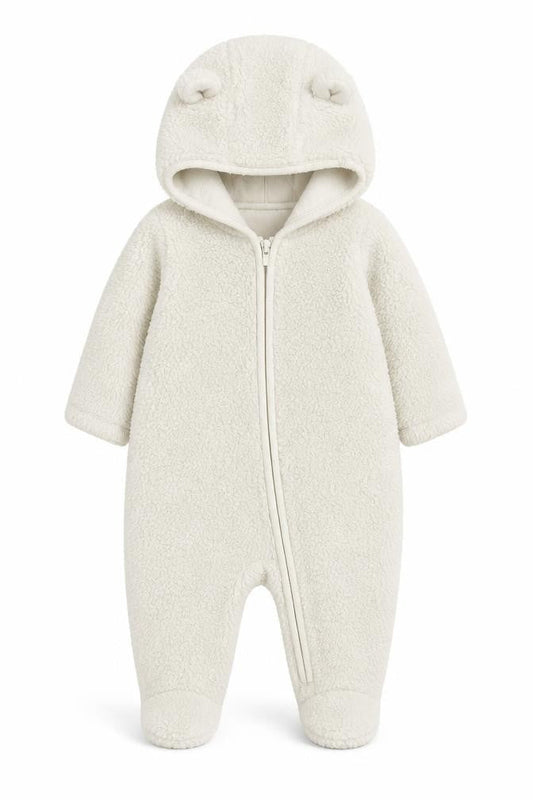 babyGap Unisex Ivory Babygrow 3-6 Months, Fleece, Hooded