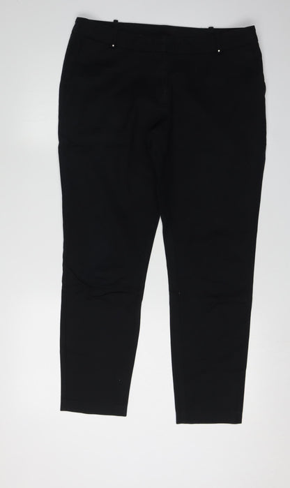 Womens UK Size 14 Redherring Slim Fit Skinny Black Trousers