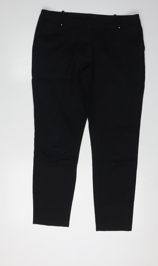 Womens UK Size 14 Redherring Slim Fit Skinny Black Trousers