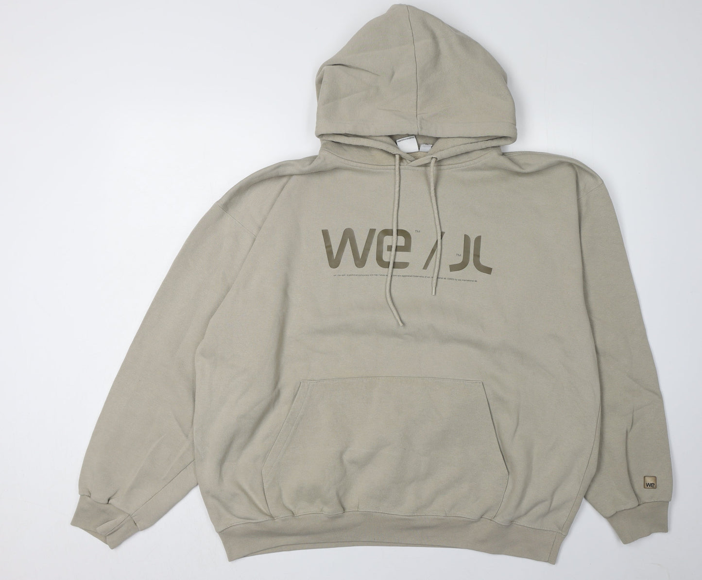 WE Beige Unisex Hoodie XL with Logo Design