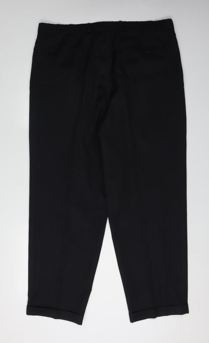 Mens UK Size L BHS  Formal Black Trousers