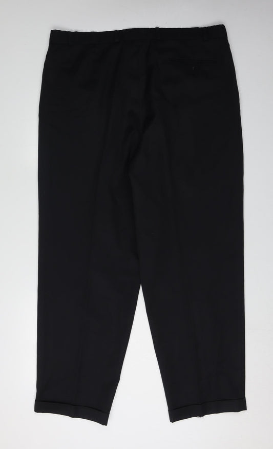 Mens UK Size L BHS  Formal Black Trousers