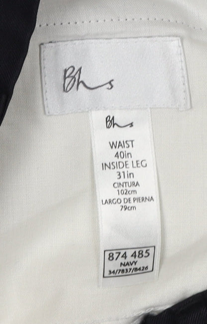 Mens UK Size L BHS  Formal Black Trousers