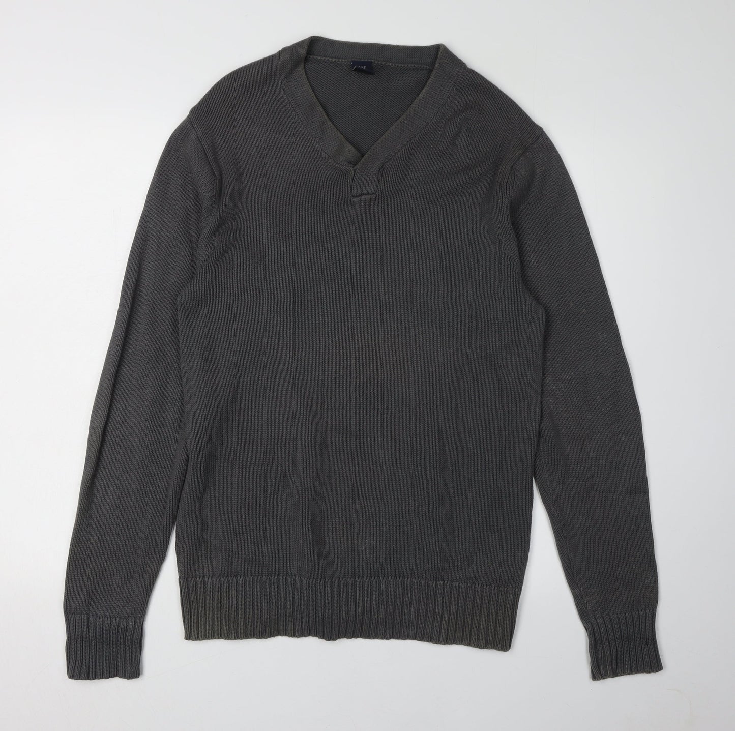 GAP Men's Grey Athletic Fit Long Sleeve Polo M