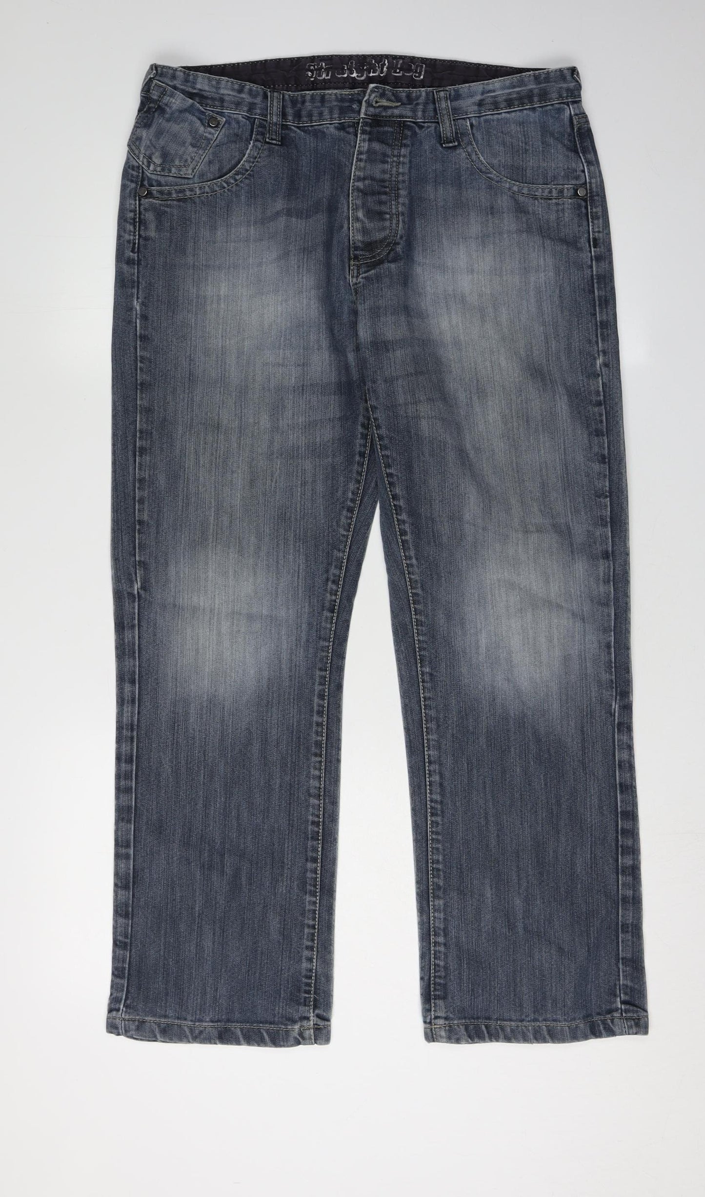 Denim Co Men's Blue Straight Jeans - Size L