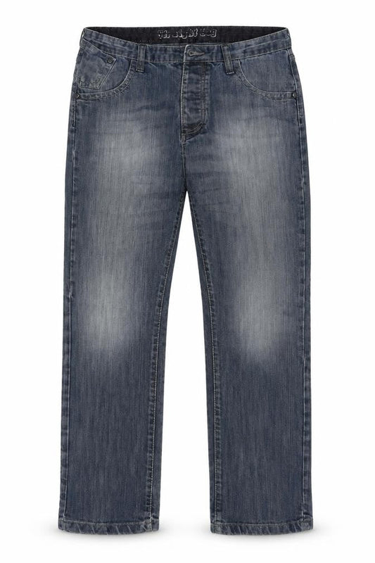 Front view of Denim Co Men's Blue Straight Jeans -, size L