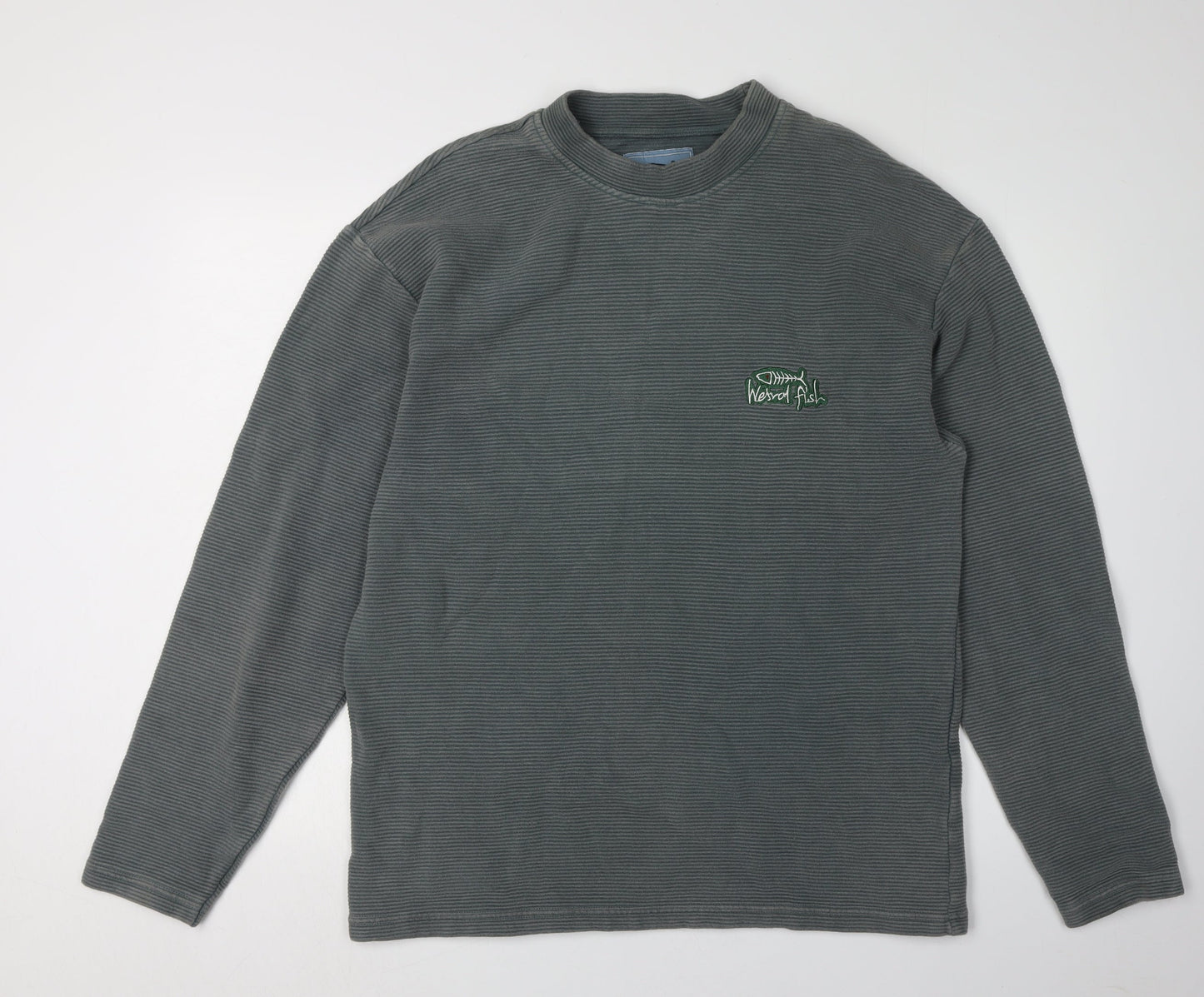 Weird Fish Men's Green Pullover Sweatshirt S