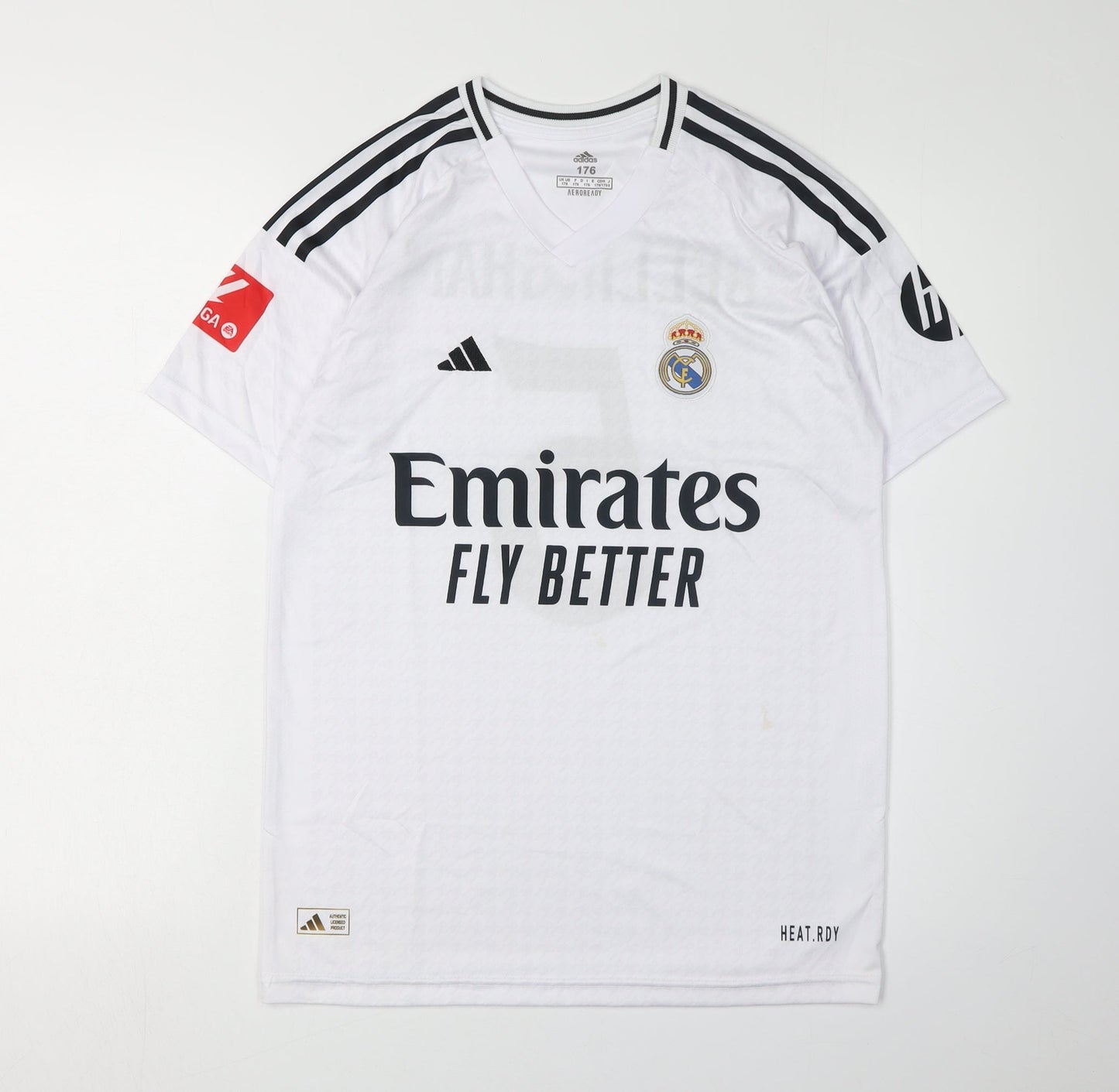 Adidas Boys White Football Jersey, Size 176, Short Sleeve