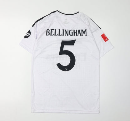Adidas Boys White Football Jersey, Size 176, Short Sleeve
