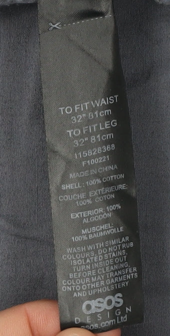 Mens UK Size 32 Asos Design  Cargo Grey Trousers