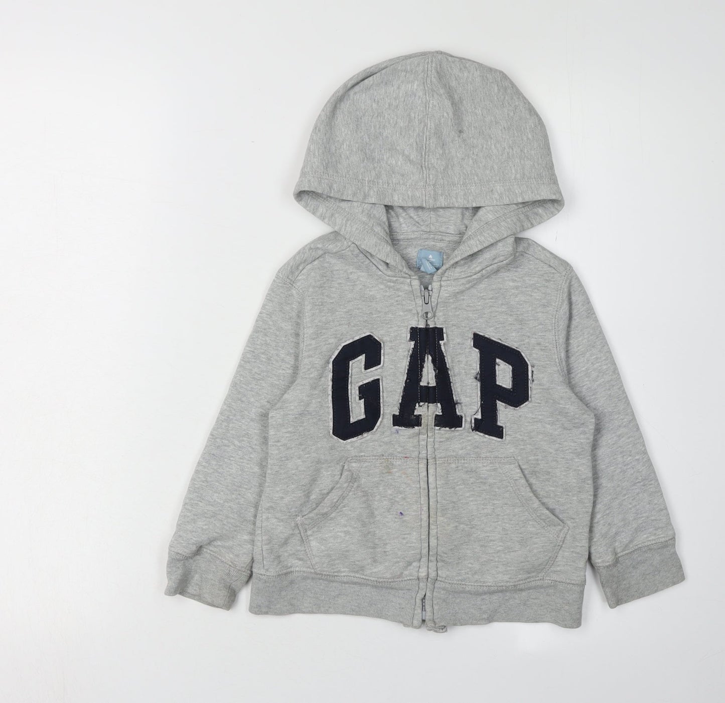 GAP Boys Grey Full Zip Hoodie, 4 Years, Cotton Blend