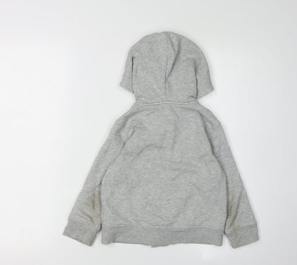 GAP Boys Grey Full Zip Hoodie, 4 Years, Cotton Blend
