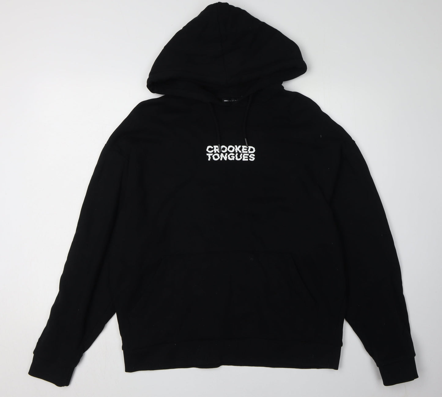Crooked Tongues Men's Black Hoodie L Pullover Fleece